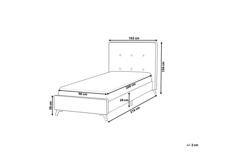 Säng Almodovar 90x200 cm - Svart - Ramsäng - Komplett sängpaket
