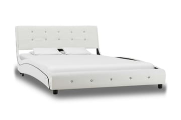 Säng med madrass vit konstläder 120x200 cm