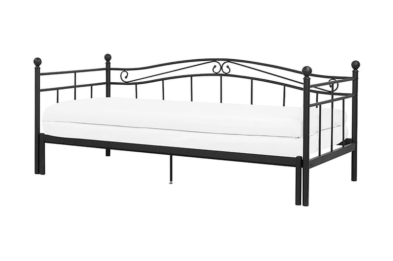 Säng Muggebo 160x200 cm - Svart - Ramsäng - Dubbelsäng