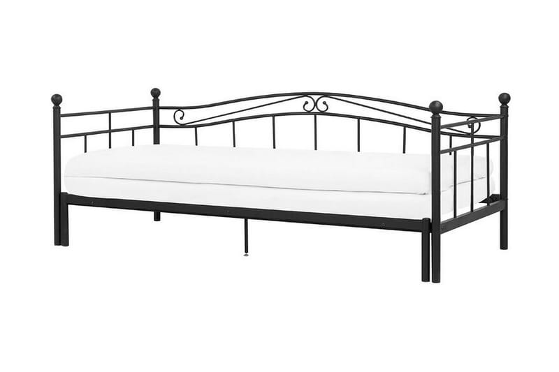 Säng Muggebo 160x200 cm - Svart - Ramsäng - Dubbelsäng