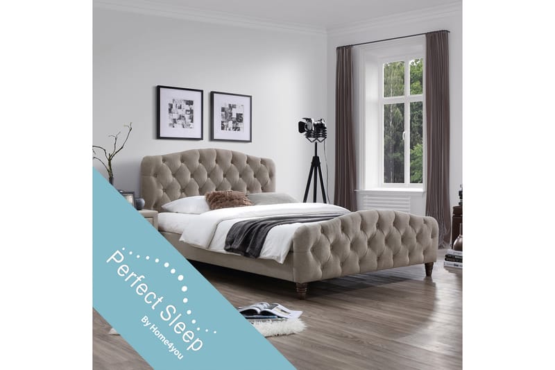 Säng SANDRA med madrass HARMONY DELUX 160x200cm - Ramsäng - Dubbelsäng - Komplett sängpaket