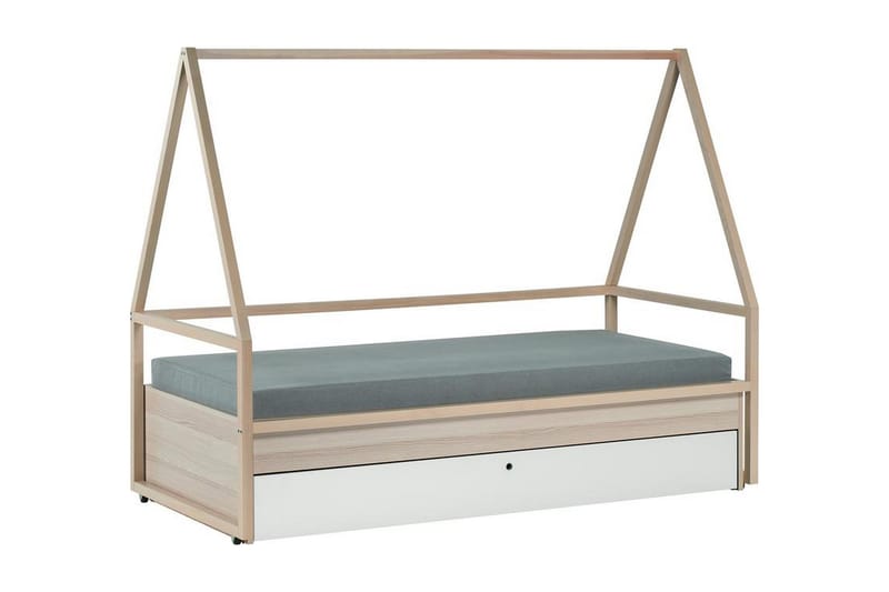 Säng Spot 90x200 cm Trä/Natur/Vit - VOX - Möbler - Säng - Ramsäng