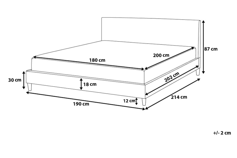 Sängram Fitou LED 180x200 cm - Svart - Ramsäng - Dubbelsäng