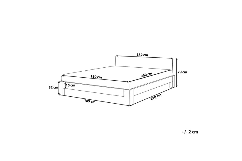 Sängram Royan 180x200 cm - Trä|Natur - Ramsäng - Dubbelsäng