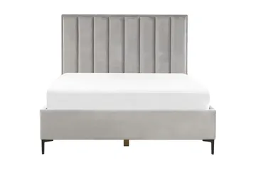 Sezanne Ramsäng 160x200 cm med Förvaring - Sammet/Grå - Möbler - Säng - Ramsäng