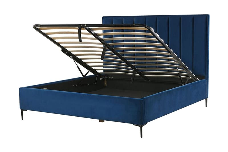 Sezanne Ramsäng 180x200 cm med Förvaring - Sammet/Blå - Möbler - Säng - Sängram & sängstomme