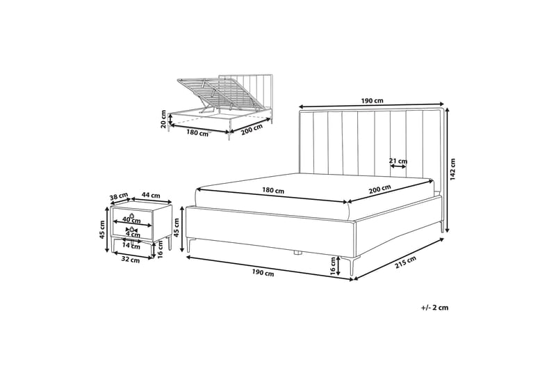 Sezanne Ramsäng 180x200 cm - Sammet/Blå - Möbler - Säng - Ramsäng