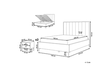 Sovrumsset dubbelsäng 140x200 cm - Blå - Möbler - Säng - Ramsäng