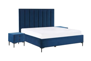 Sovrumsset dubbelsäng 140x200 cm marinblå SEZANNE - Blå - Möbler - Säng - Ramsäng
