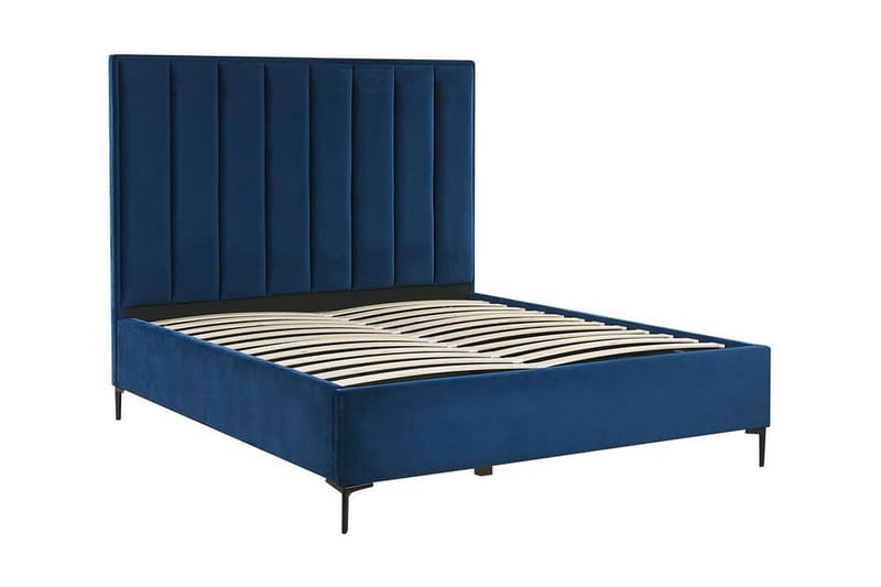 Sovrumsset dubbelsäng 140x200 cm marinblå SEZANNE - Blå - Möbler - Säng - Ramsäng
