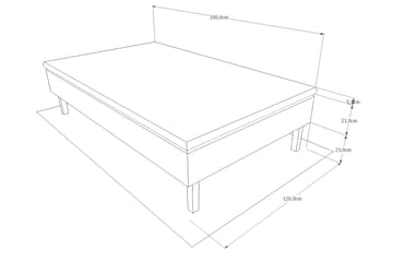 Viken Bas Ramsäng 120x200 - Ancona Grå - Möbler - Säng - Enkelsäng
