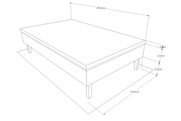 Viken Bas Ramsäng 120x200 - Ancona Grå - Möbler - Säng - Enkelsäng
