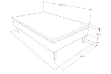 Viken Bas Ramsäng 120x200 - Ancona Grå - Möbler - Säng - Enkelsäng