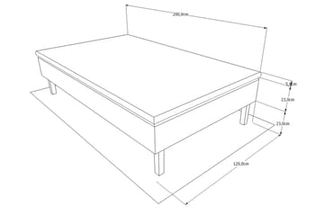 Viken Bas Ramsäng 120x200 cm - Grå/Ek - Möbler - Säng - Enkelsäng