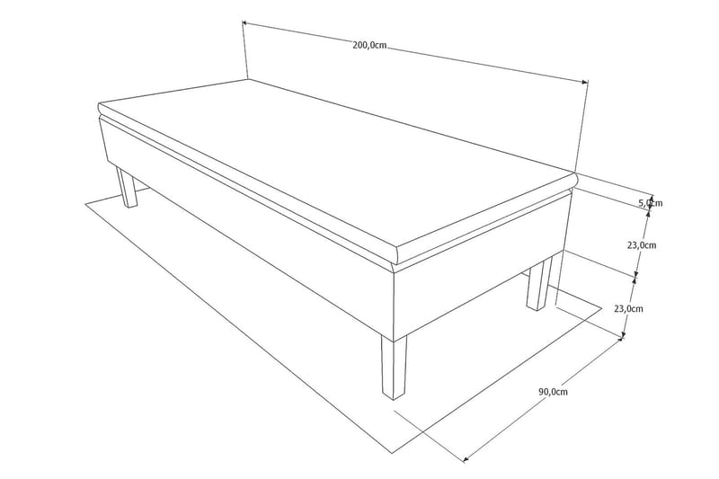 Viken Bas Ramsäng 80x200 cm - Grå/Svart - Möbler - Säng - Enkelsäng