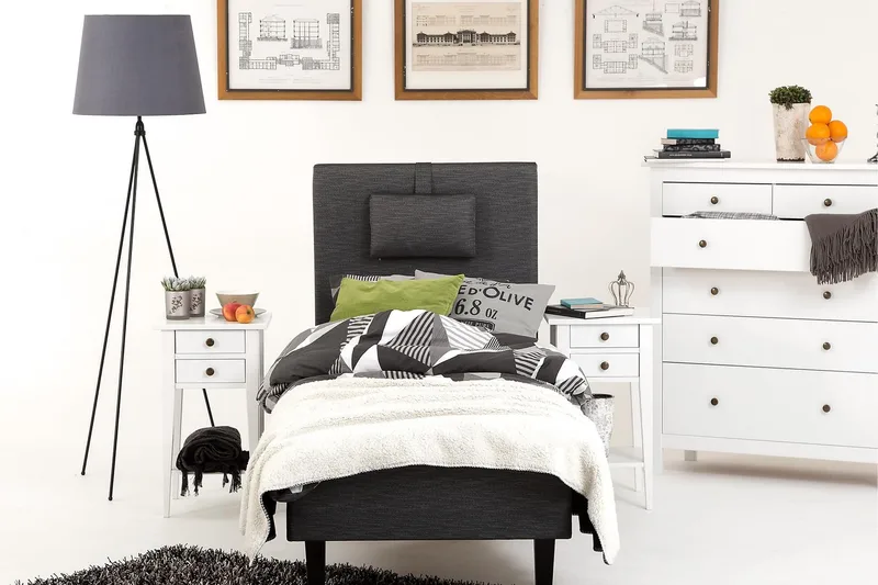 Viken Bas Ramsäng 80x200 cm - Grå/Vit - Möbler - Säng - Enkelsäng