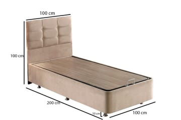 Reghum Kontinentalsäng 100x200 cm - Ljusbrun - Möbler - Säng - Kontinentalsäng