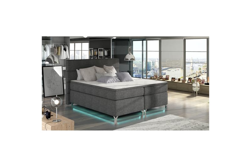 Resårbotten Eltap Amadeo med LED - Sawana 05, Mörkgrå, 160x200 cm - Möbler - Säng - Kontinentalsäng