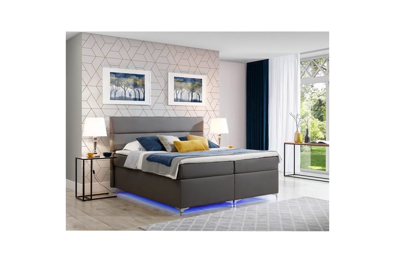 Resårbotten Eltap Amadeo med LED, Soft 29, Grå, 140x200 cm