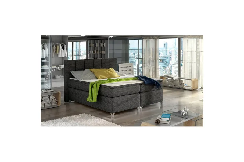 Resårbotten Eltap Basilio, Berlin 02, Mörkgrå, 160x200 cm