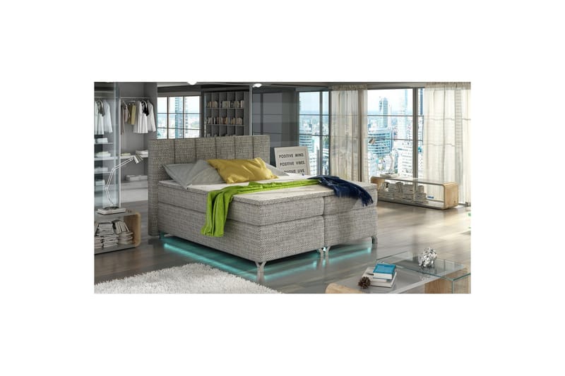 Resårbotten Eltap Basilio med LED - Berlin 01, Grå, 140x200 cm - Möbler - Säng - Kontinentalsäng