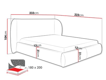 Riona Sängram 180x200 cm - Mörkgrå - Möbler - S äng - Säng med förvaring