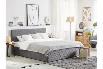Rochefort Förvaringssäng 140x200 cm - Sammet/Grå - Möbler - Säng - Säng med förvaring