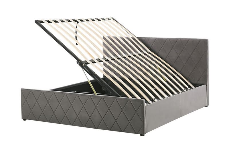 Rochefort Förvaringssäng 140x200 cm - Sammet/Grå - Möbler - Säng - Säng med förvaring