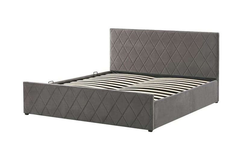 Rochefort Förvaringssäng 140x200 cm - Sammet/Grå - Möbler - Säng - Säng med förvaring