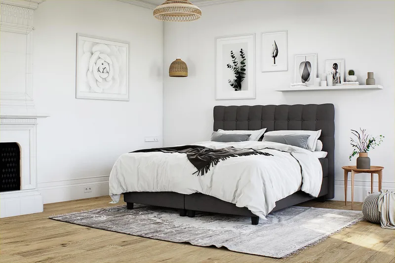 Royal Kontinentalsäng med Förvaring 160x200 cm - Mörkgrå (+Fler val) - Möbler - Säng - Säng med förvaring