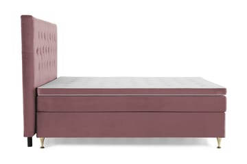 Royal Velvet Komplett Sängpaket 160x200 cm - Rosa med Låga Guldben - Möbler - Säng - Kontinentalsäng