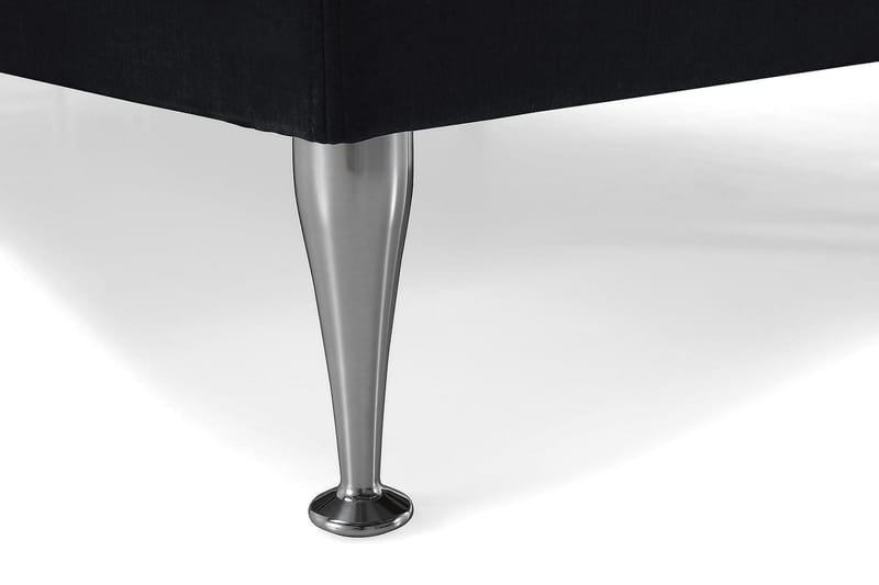 Royal Velvet Komplett Sängpaket 160x200 cm - Svart med Höga Silverben - Möbler - Säng - Kontinentalsäng