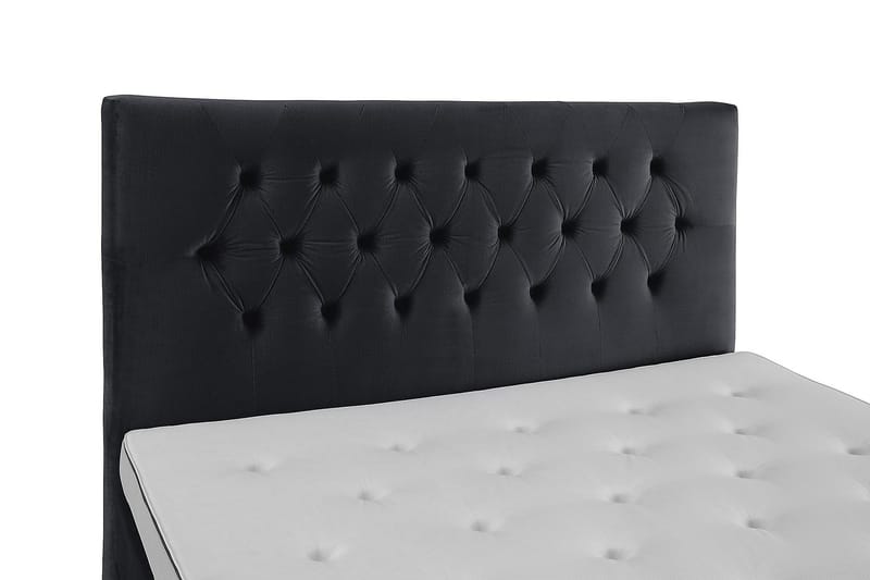 Royal Velvet Komplett Sängpaket 160x200 cm - Svart med Höga Silverben - Möbler - Säng - Kontinentalsäng