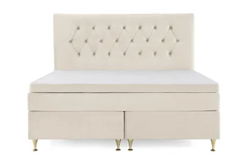 Royal Velvet Komplett Sängpaket 180x200 cm - Beige med låga guldben - Möbler - Säng - Kontinentalsäng