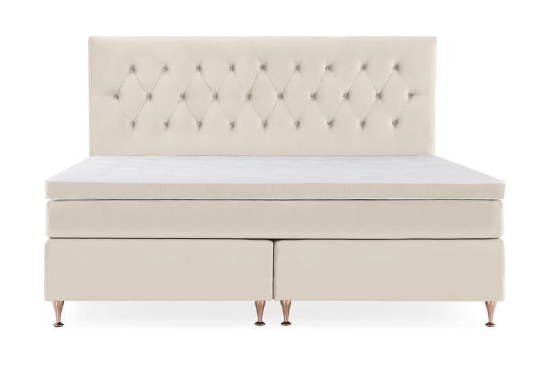 Royal Velvet Komplett Sängpaket 210x210 cm, Beige med låga rosében