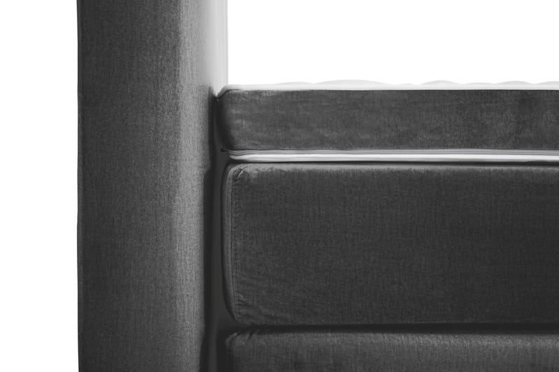 Royal Velvet Komplett Sängpaket 210x210 cm - Mörkgrå med Svarvade Ben - Möbler - Säng - Kontinentalsäng