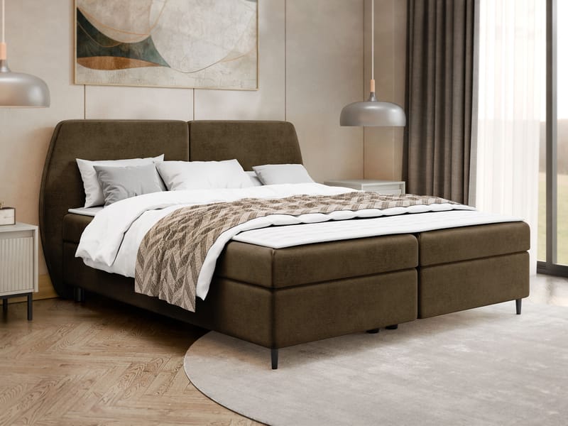 Rynricon Sängpaket Kontinentalsäng 160x200 cm - Brun - Möbler - Säng - Kontinentalsäng