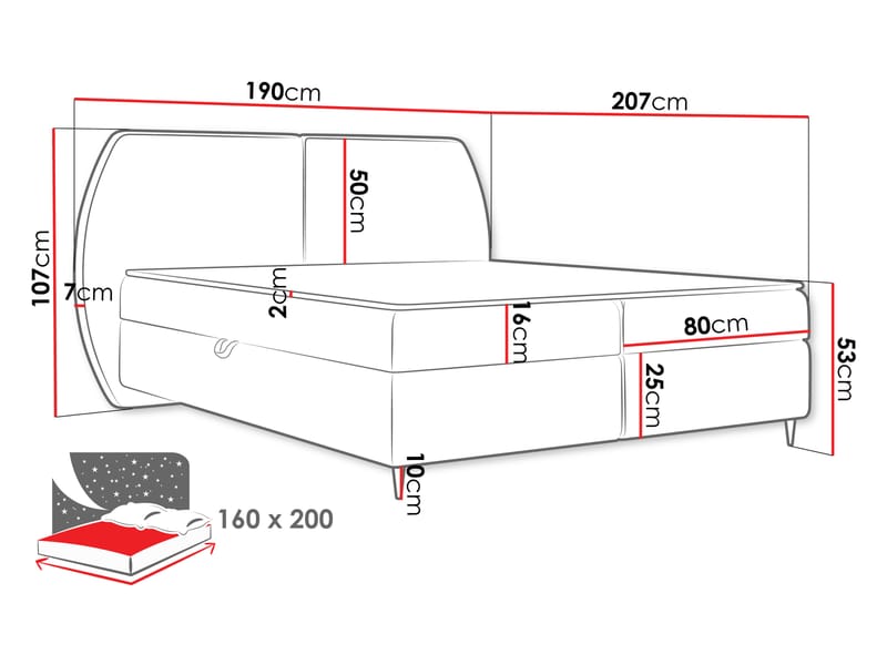 Rynricon Sängpaket Kontinentalsäng 160x200 cm - Brun - Möbler - Säng - Kontinentalsäng