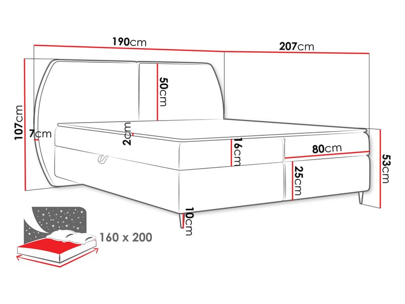 Rynricon Sängpaket Kontinentalsäng 160x200 cm - Vit - Möbler - Säng - Kontinentalsäng