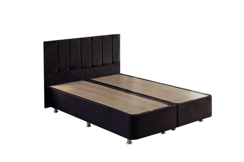 Ryntham Sängram Dubbel med Sänggavel 180x200 cm - Svart - Möbler - Säng - Sängram & sängstomme