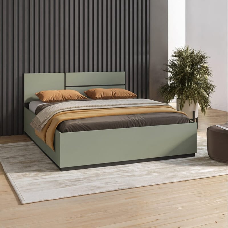 Säng Cross S - 160 cm, Grön - Möbler - Säng - Sängram & sängstomme