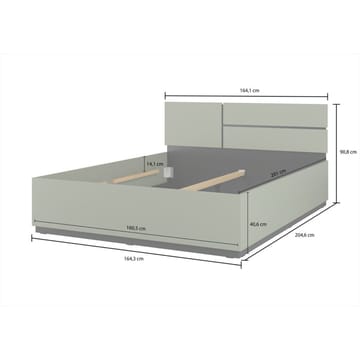 Säng Cross S - 160 cm, Grön - Möbler - Säng - Sängram & sängstomme