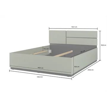 Säng Cross S - 160 cm, Grön - Möbler - Säng - Sängram & sängstomme