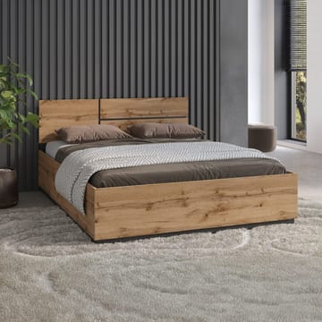 Säng Cross S med upplyftbar förvaring - 160 cm, Wotan Ek - Möbler - Säng - Sängram & sängstomme