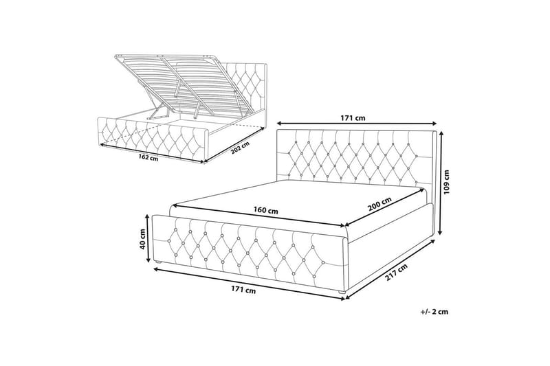 Säng med förvaring Amiens - Beige, 160x200 cm - Möbler - Säng - Säng med förvaring