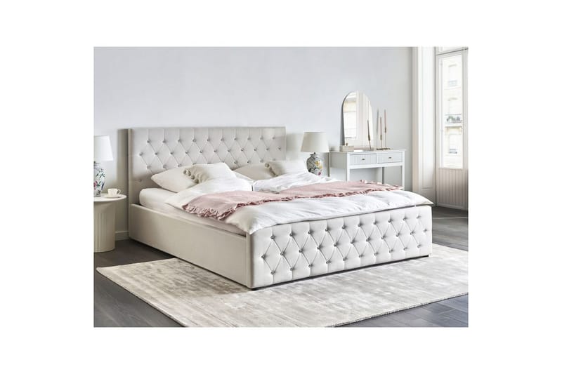 Säng med förvaring Amiens - Beige, 180x200 cm - Möbler - Säng - Säng med förvaring