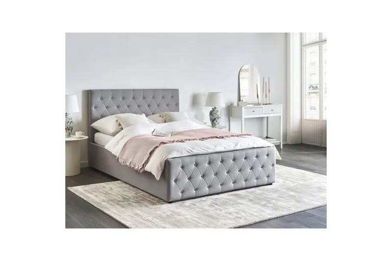 Säng med förvaring Amiens - Grå, 140x200 cm - Möbler - Säng - Säng med förvaring