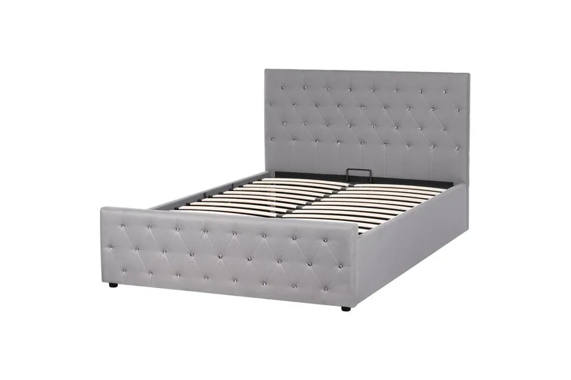 Säng med förvaring Amiens - Grå, 140x200 cm - Möbler - Säng - Säng med förvaring