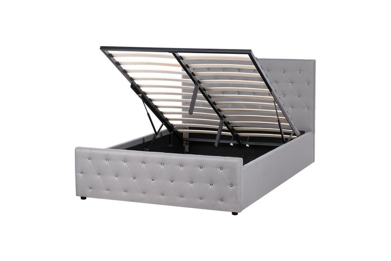 Säng med förvaring Amiens, Grå, 140x200 cm