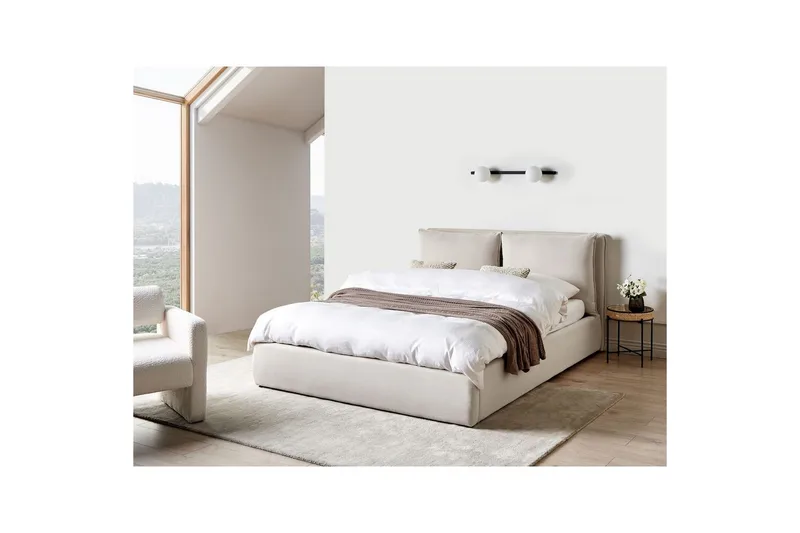 Säng med förvaring Bajonna - Beige, 160x200 cm - Möbler - Säng - Säng med förvaring